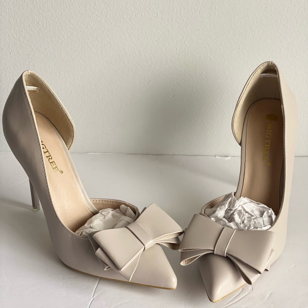 Tan BowKnot High Heels-New